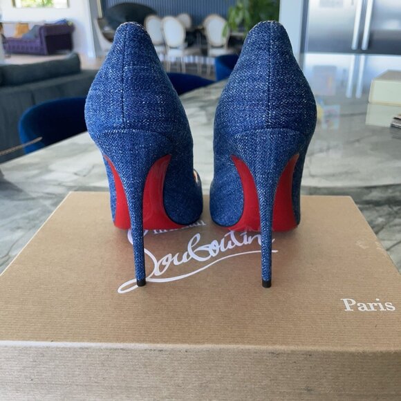 CHRISTIAN LOUBOUTIN Denim 36 heels - Picture 4 of 7